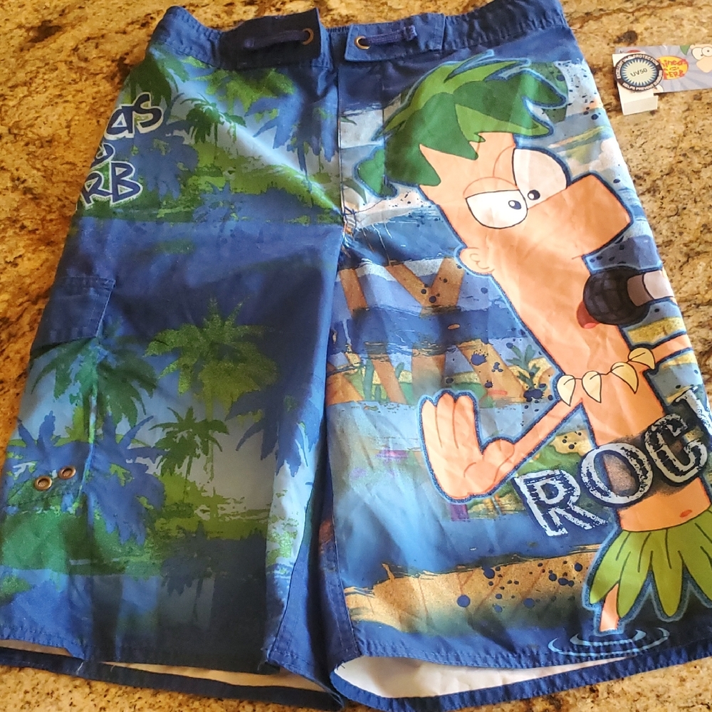 Phineas And Ferb Swim Trunks